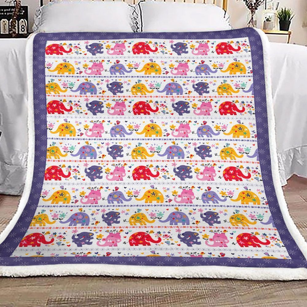 I Love Elephants Fleece Blanket All Over Prints