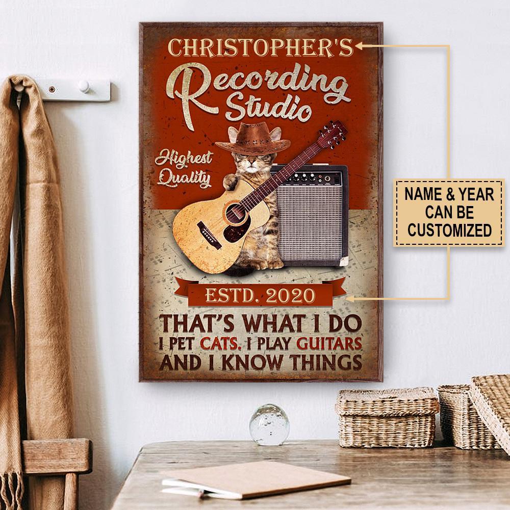 Aeticon Gifts Personalized Acoustic Guitar Cat Thats What I Do Canvas Mom Dad Gift Home Decor