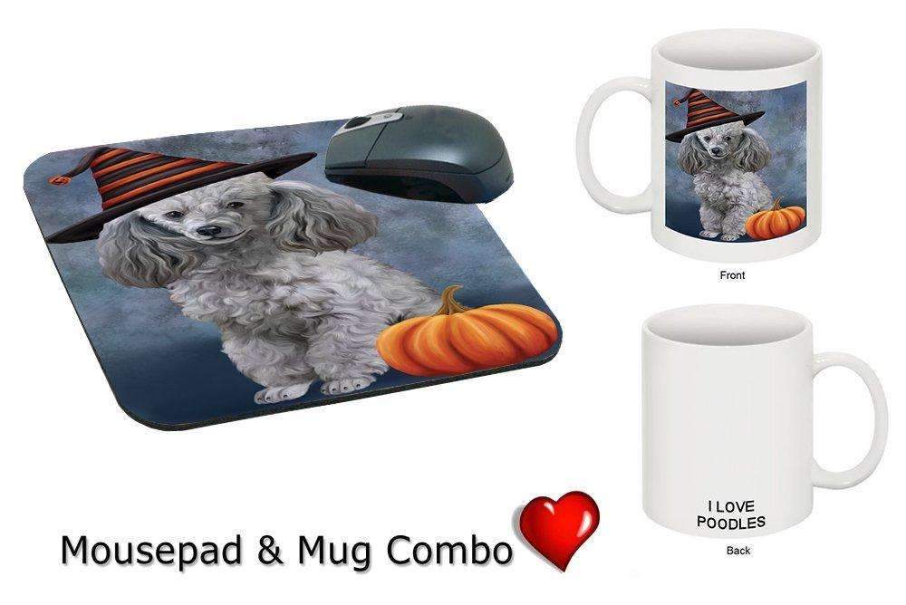 Christmas Happy Holidays Poodle Puppy Wearing Witch Hat Mug & Mousepad Combo Gift Set Mmcg0640