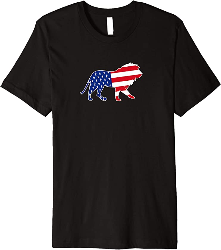 USA Lion Flag MAGA T-Shirt USA American Pride Freedom Tee Premium T-Shirt