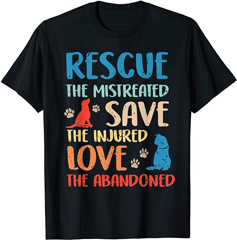 Ph Vintage Animal Rescue Dog Cat Lovers Costume Pet Owners T-Shirt