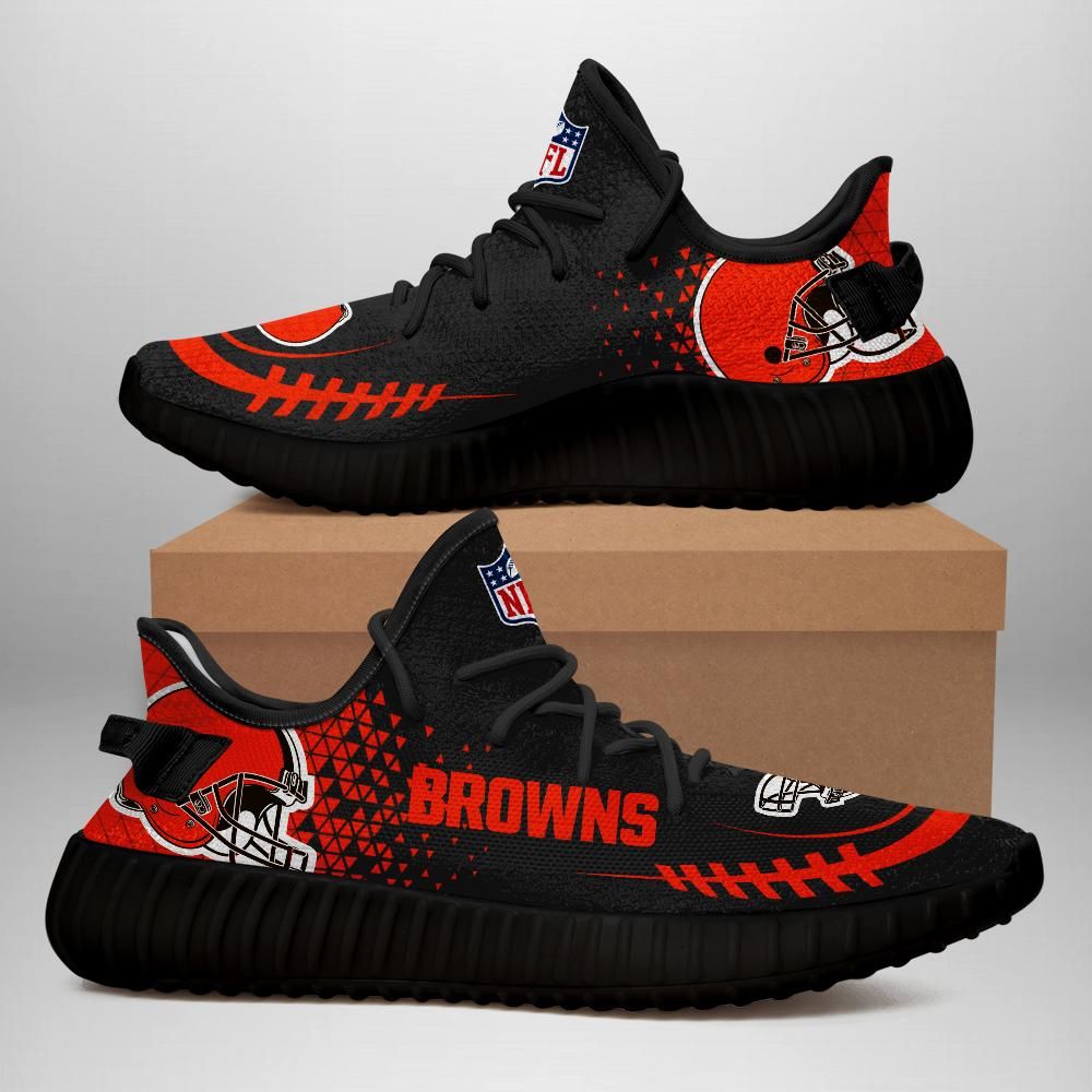 Cleveland Browns Unisex Sneaker Football Custom Shoes Cleveland Browns Yeezy Boost 350