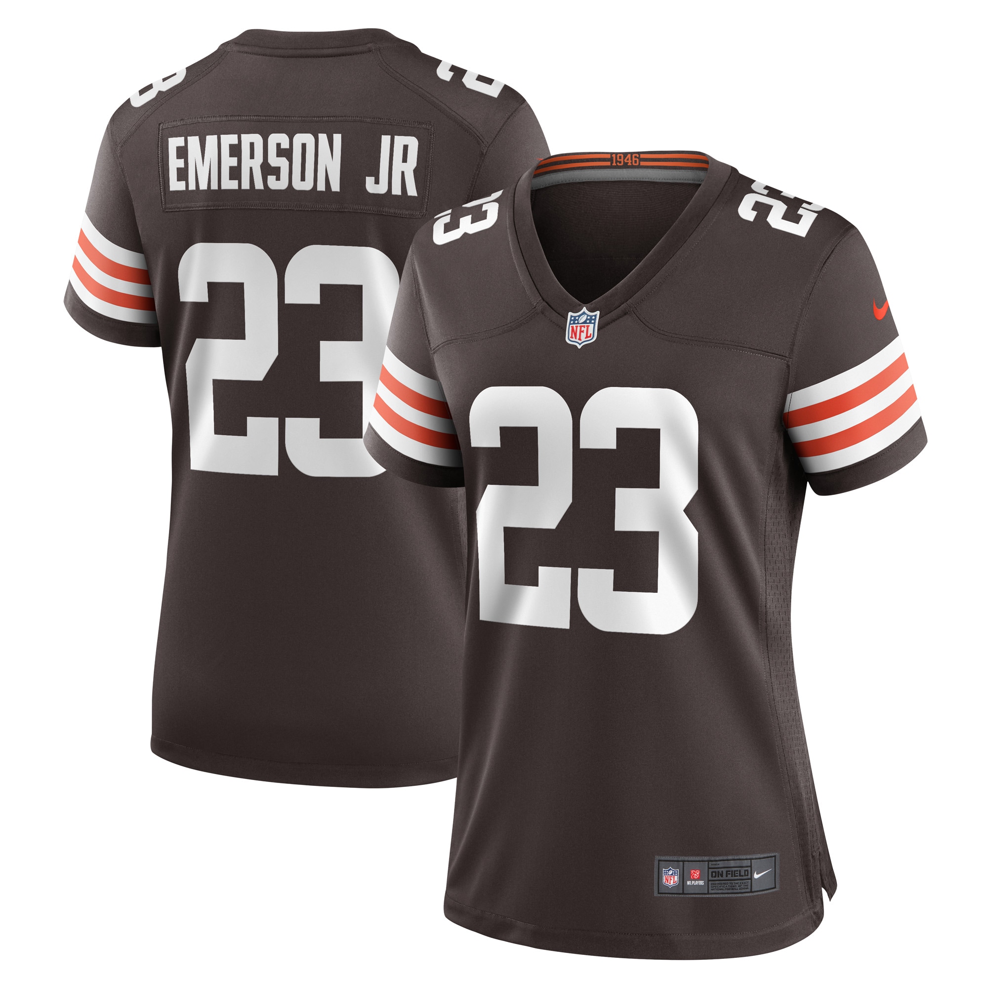 Women’s Cleveland Browns Martin Emerson Jr. Brown Game Player Jersey