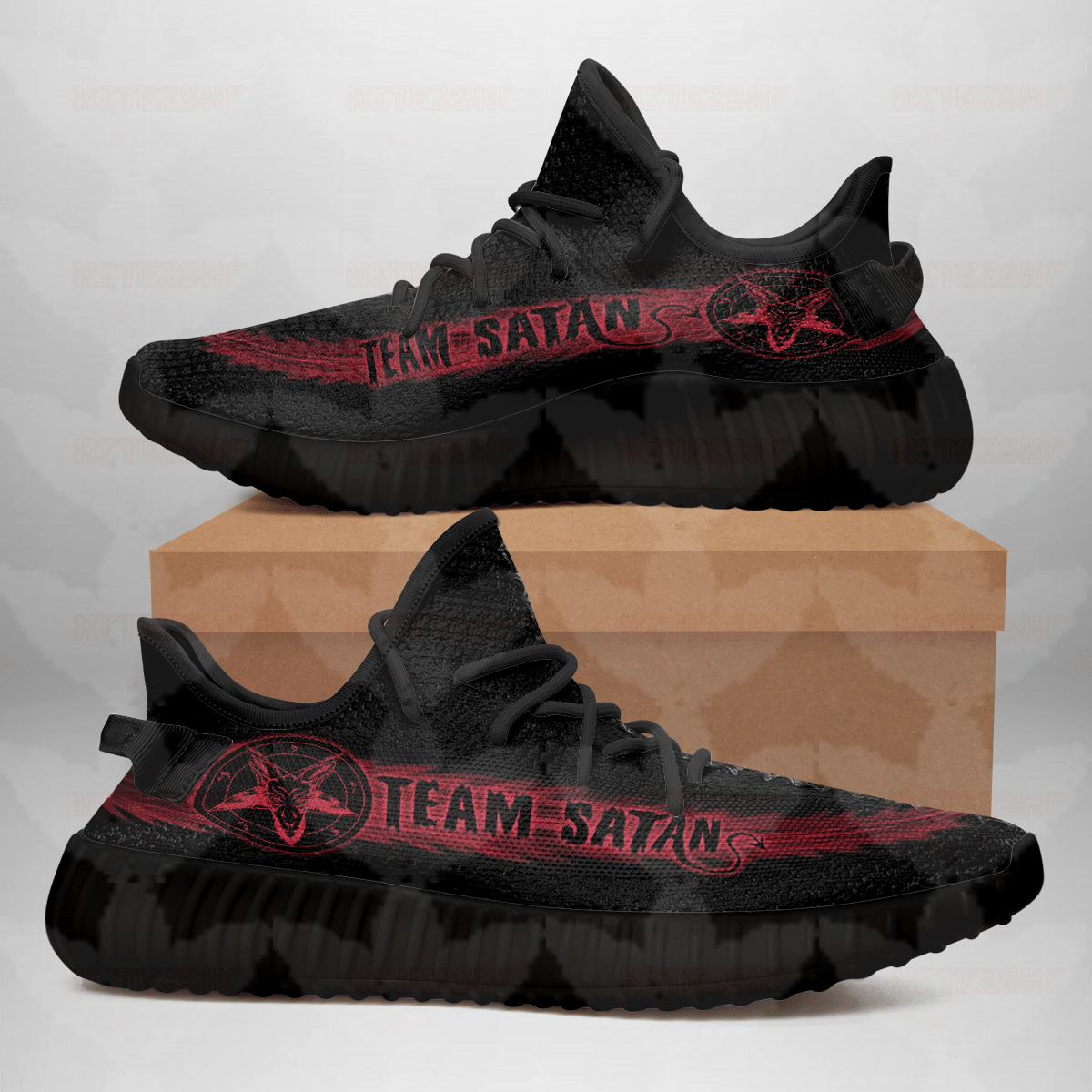 Team Satan Yeezy Boost Custom Running Shoes For Men Women Custom Shoes