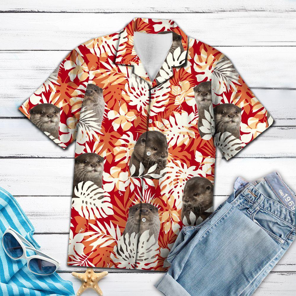 Otter Palm Leaves Hawaii Shirt For Hawaii Aloha Ha110582