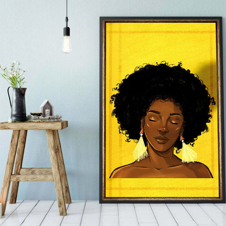 Nice African Best Canvas Prints Trendy Afro Poster Art Print Black Queen Black Men Delightful Wall Hanging