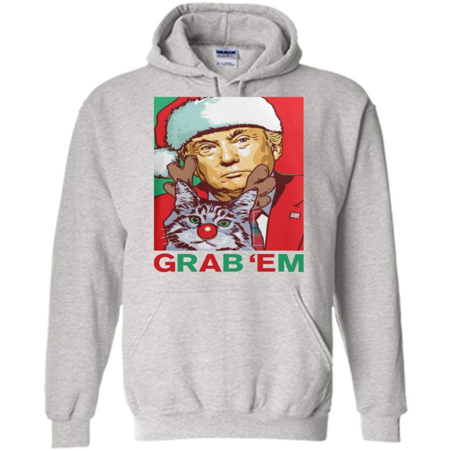 Grab ‘Em, Funny Christmas, W – Gildan Heavy Blend Hoodie