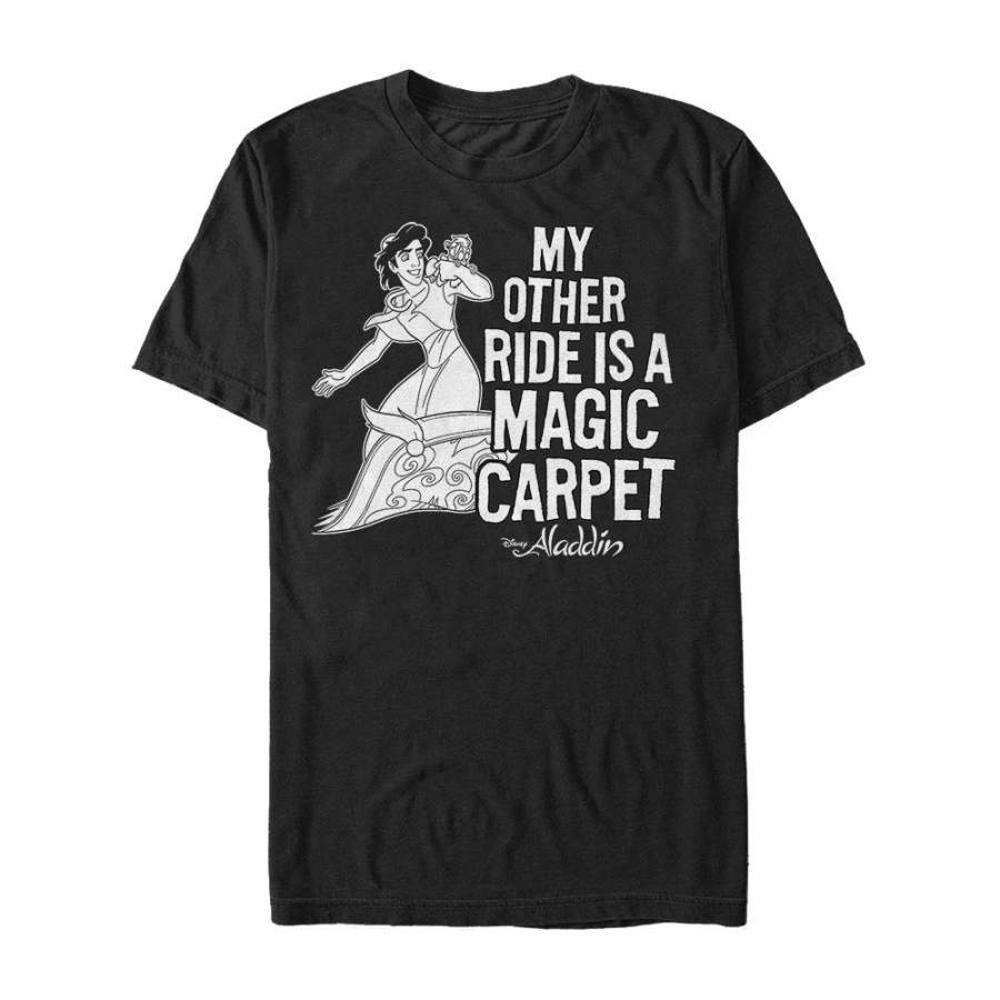 Aladdin Men’s My Other Ride is a Magic Carpet  T Shirt Black