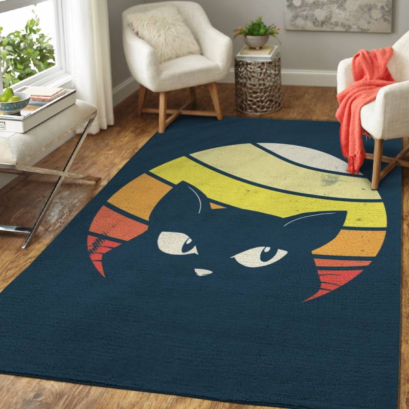 Retro sunset cat – Animals Area Rug Carpet