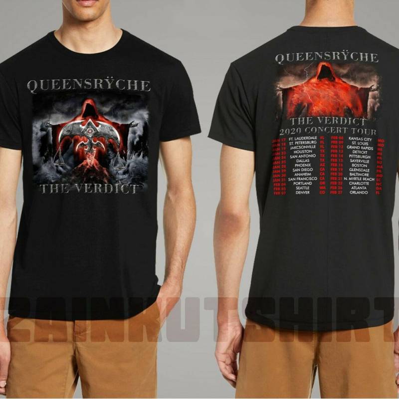 Queensryche2 T-Shirt The Verdict 2020 Tour Concert Unisex Shirt Black White New