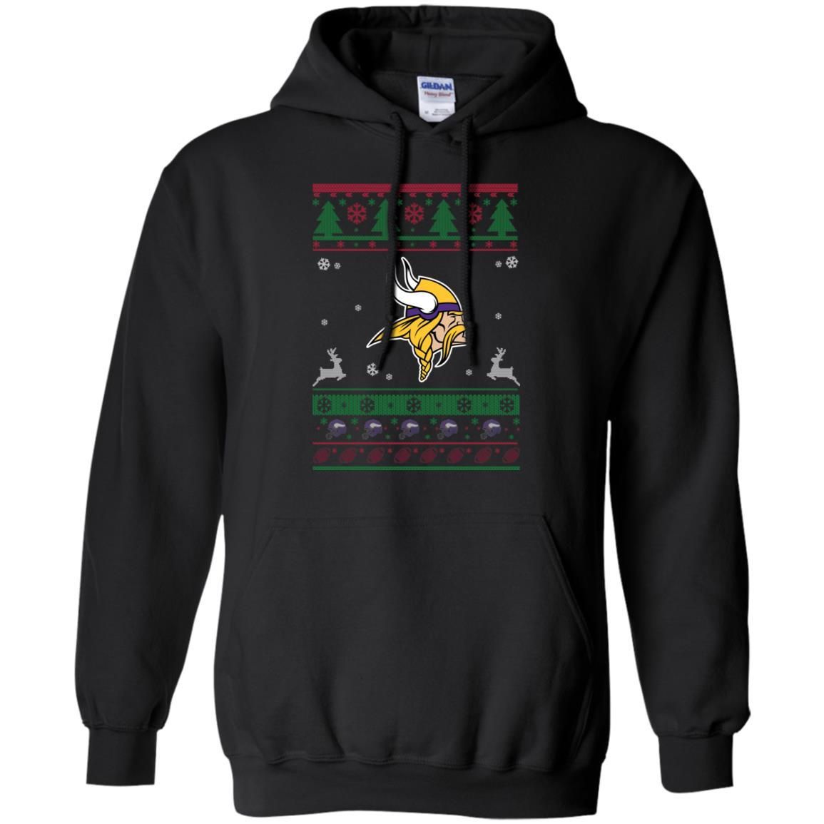 Minnesota Vikings Logo Football Teams Ugly Christmas Sweater Men Pullover Hoodie