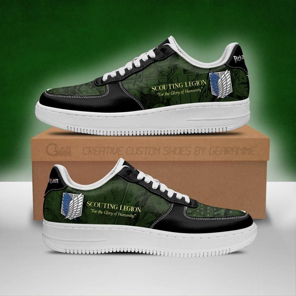 Aot Scout Regiment Slogan Attack On Titan Air Force Shoes Sneakers Custom Anime