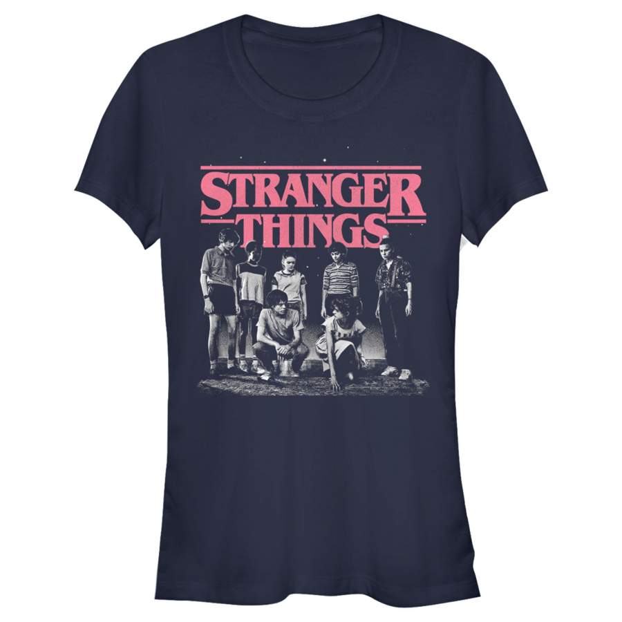 Stranger Things Junior’s Title Logo Faded  T Shirt