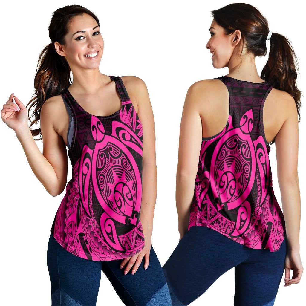 Hawaiian Polynesian Turtle Racerback Tank Pink Ha49167