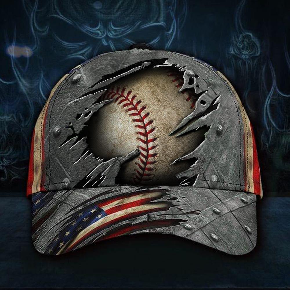 Baseball Sport Hat 3D Vintage Old Retro American Flag Cap Gift For Baseball Lover Player