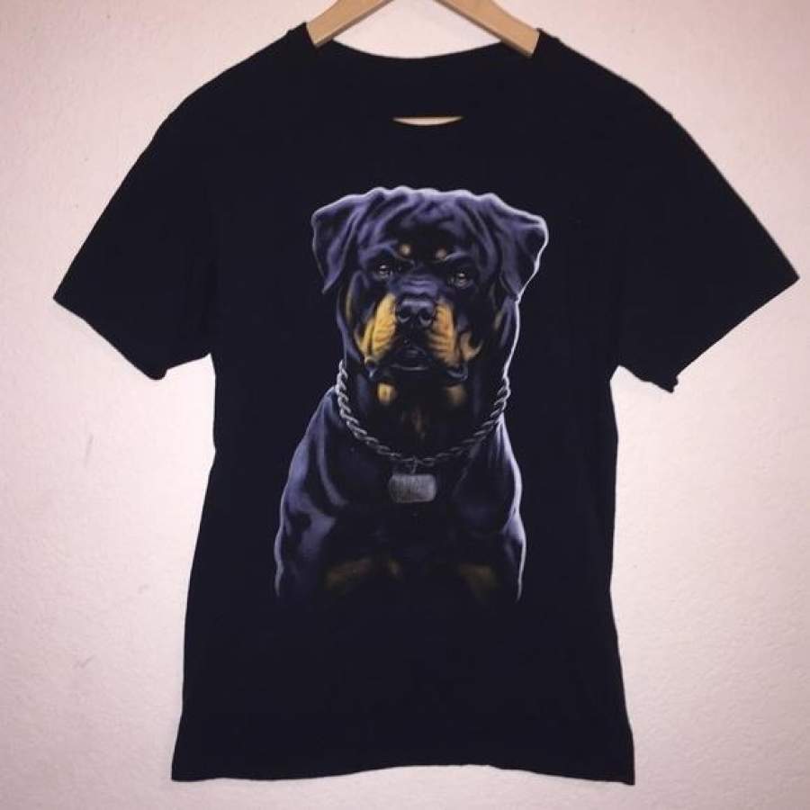 Rottie Rottweiler Puppy Dog Black Tee Shirt