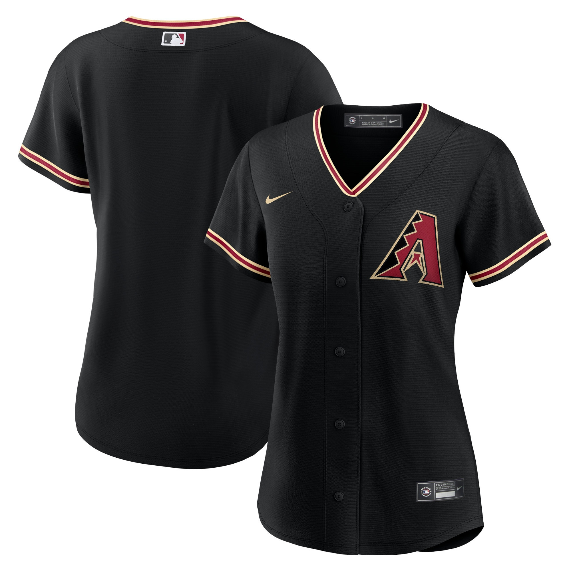 Arizona Diamondbacks Womens Alternate Replica Team Jersey Black MLB