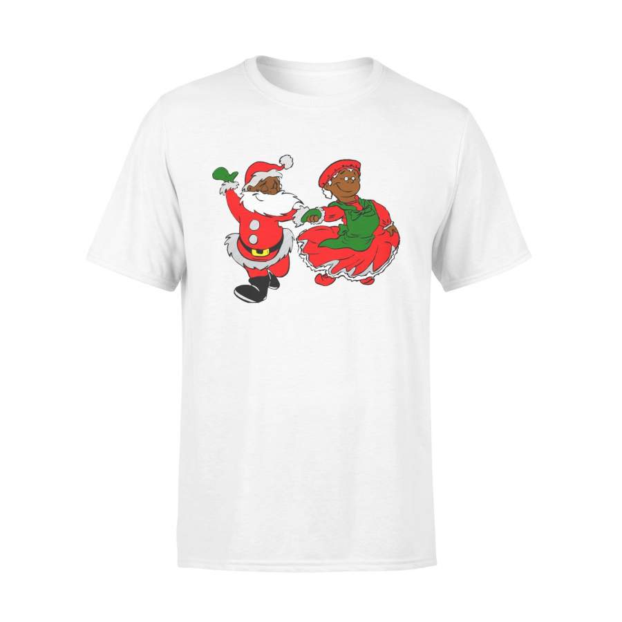 African Black Santa Mrs Claus Christmas T-Shirt