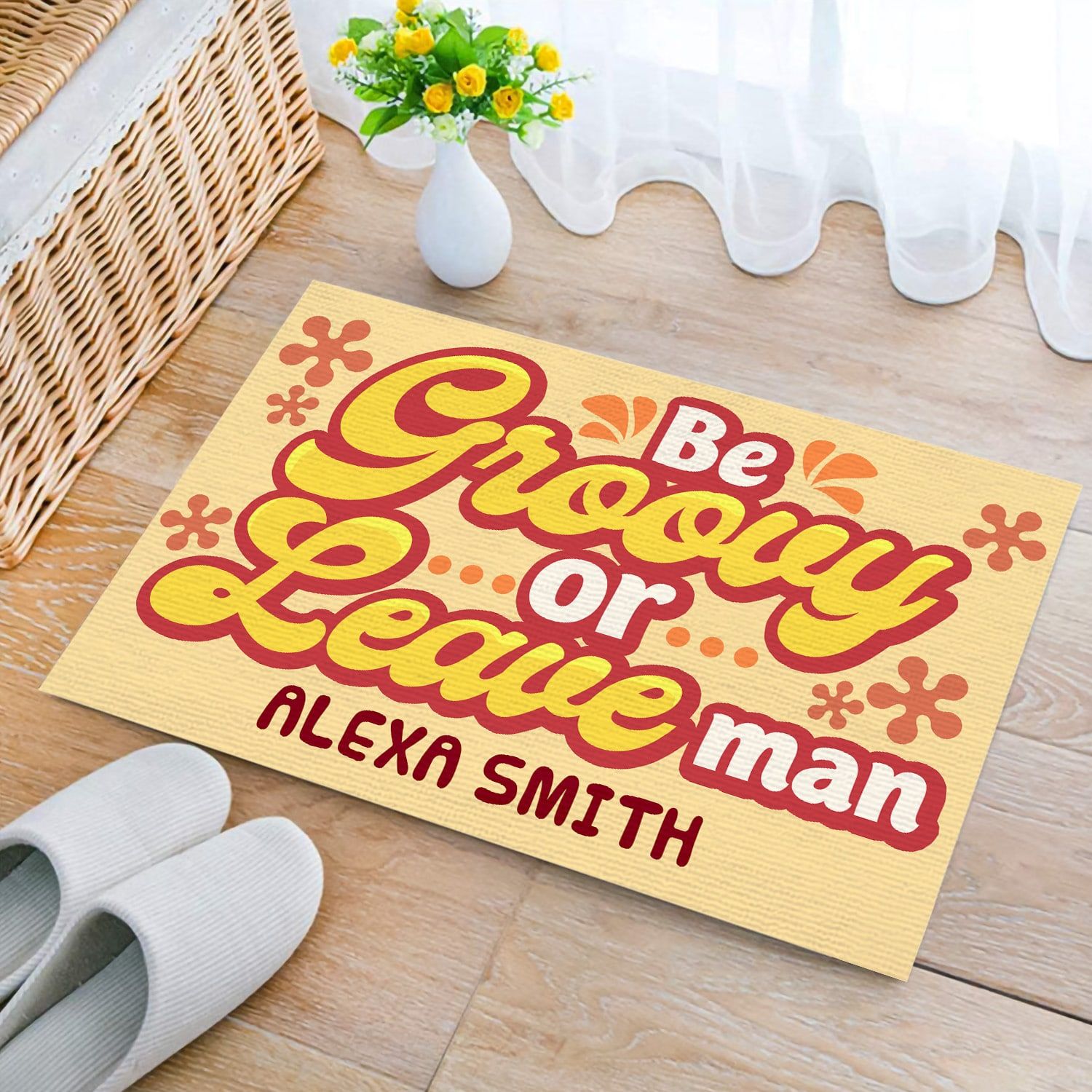 Personalized Be Groovy Or Leave Man Custom Family Doormat Funny Welcome Rug Outdoor Decorative Doormat Evg43902