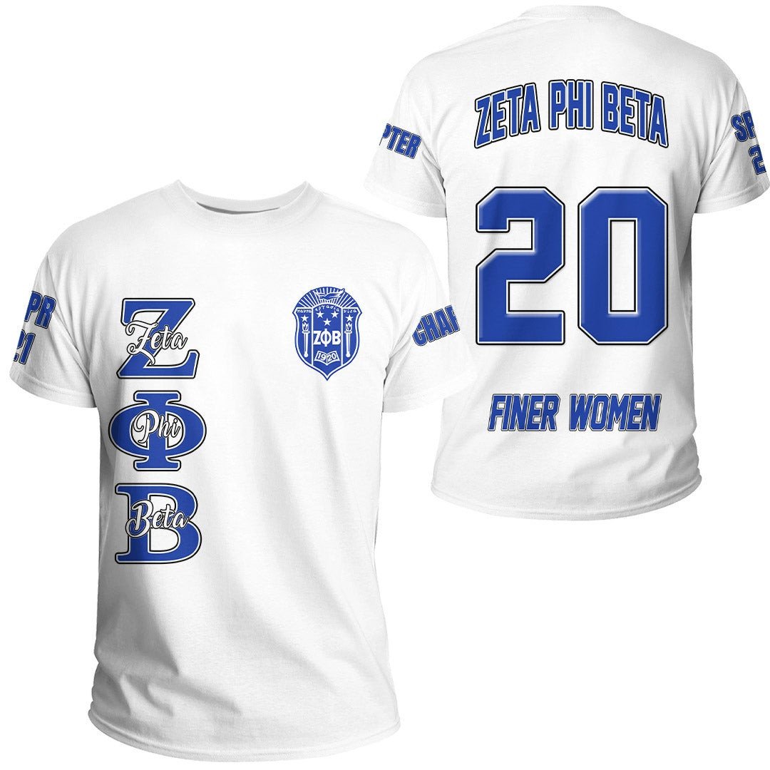 Sorority Tshirt – Personalized Zeta Phi Beta White Tshirt