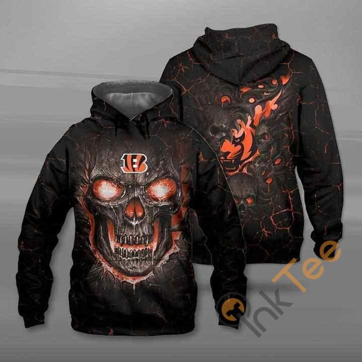 Lava Skull Cincinnati Bengals Hoodie 3D Size S To 5Xl