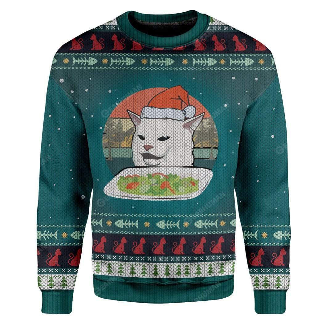 Funny Cat Meme 2020 Ugly Christmas Sweater Sweatshirt 3D Printed