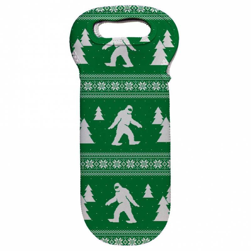 Sasquatch Ugly Christmas Sweater Wine Tote Bag