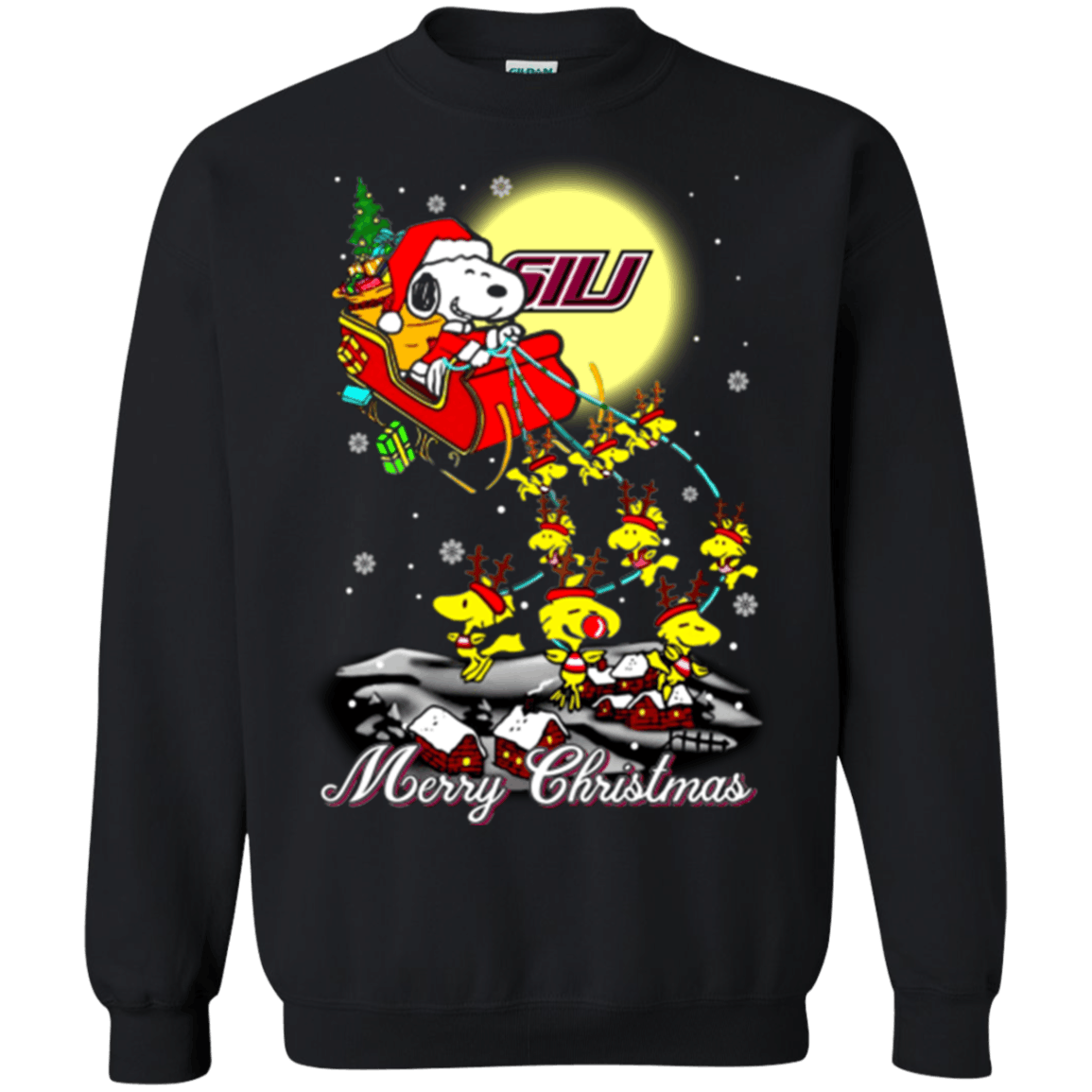 Great Southern Illinois Salukis Ugly Christmas Sweaters Santa Claus With Sleigh And Snoopy Sweatshirts