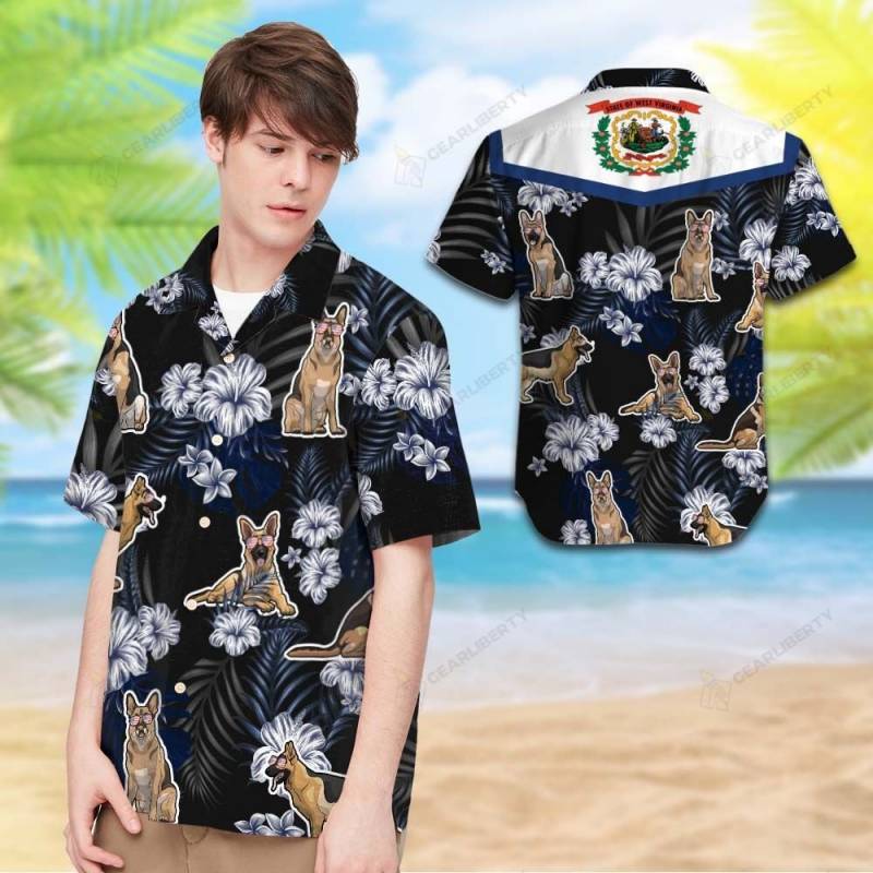 West Virginia German Shepherd Hawaiian Shirt 0141 T2PTHT0043