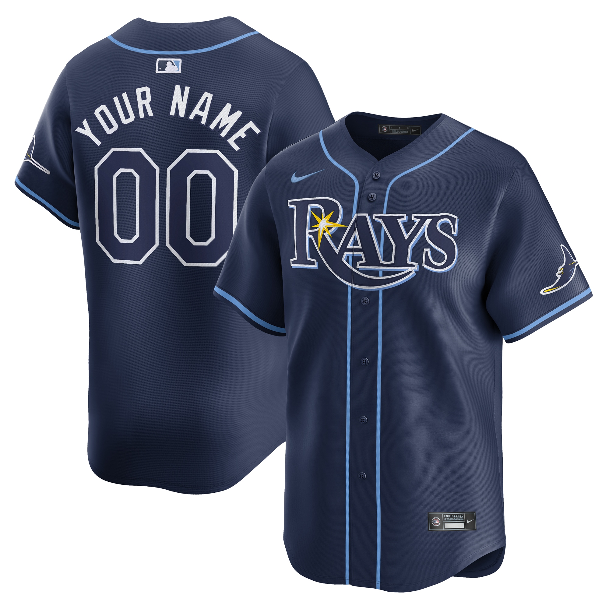 Tampa Bay Rays Away Limited Custom Jersey – Navy