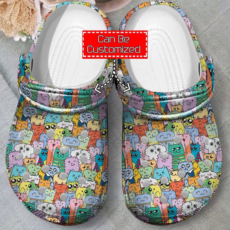 Cat – Kawaii Doodle Cats Clog Shoes For Men And Women