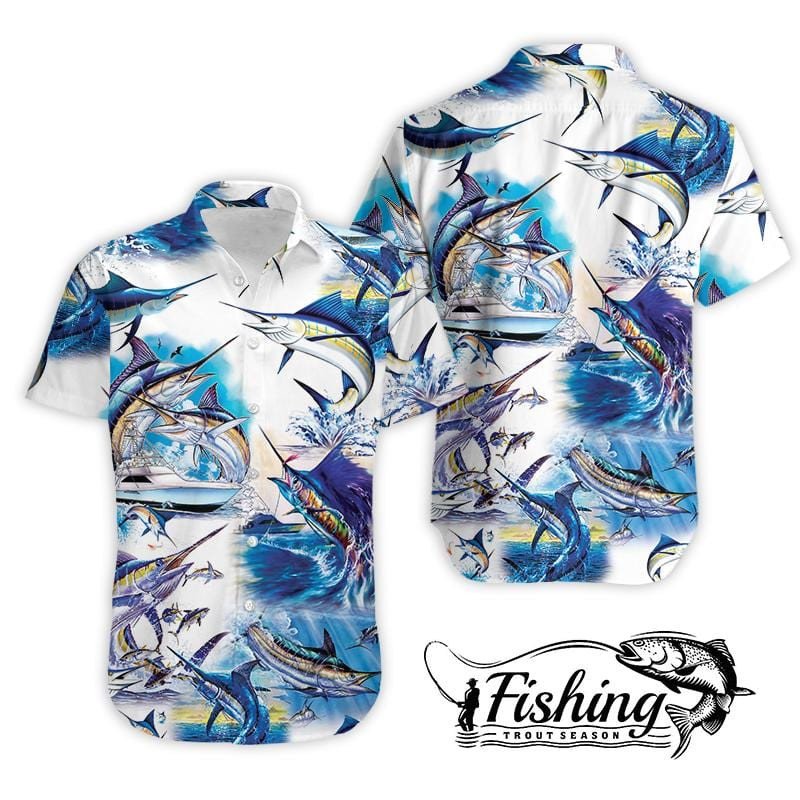 Amazing Marlin Fish Unisex Hawaii Aloha Shirts Ha478