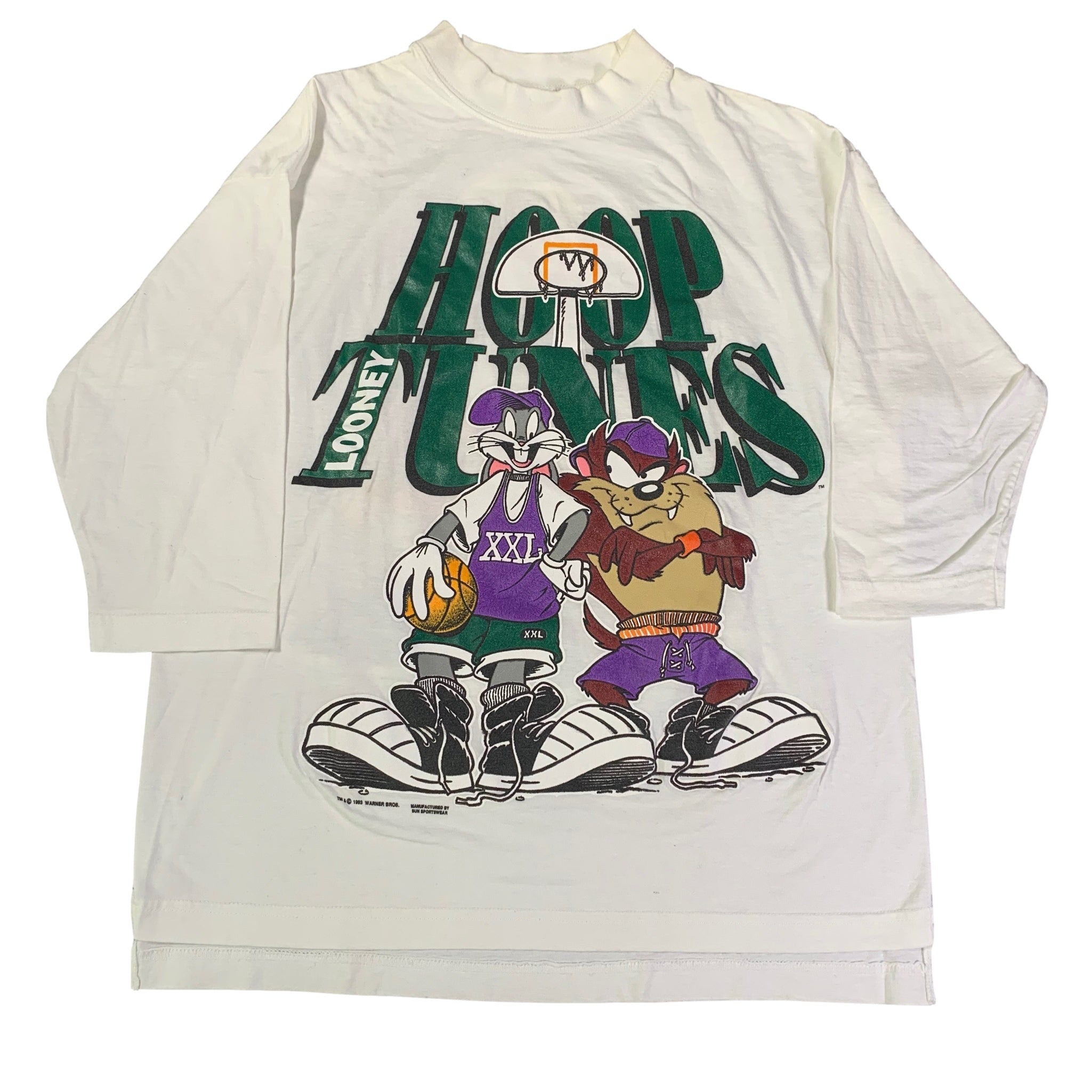 Vintage Looney Tunes “Hoop Tunes” 3/4 Mock Long Sleeve