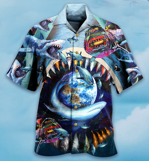 Sharks Love Earth Limited Edition – Hawaiian Shirt – Hawaiian Shirt For Men, Hawaiian Shirt For Women, Aloha Shirt