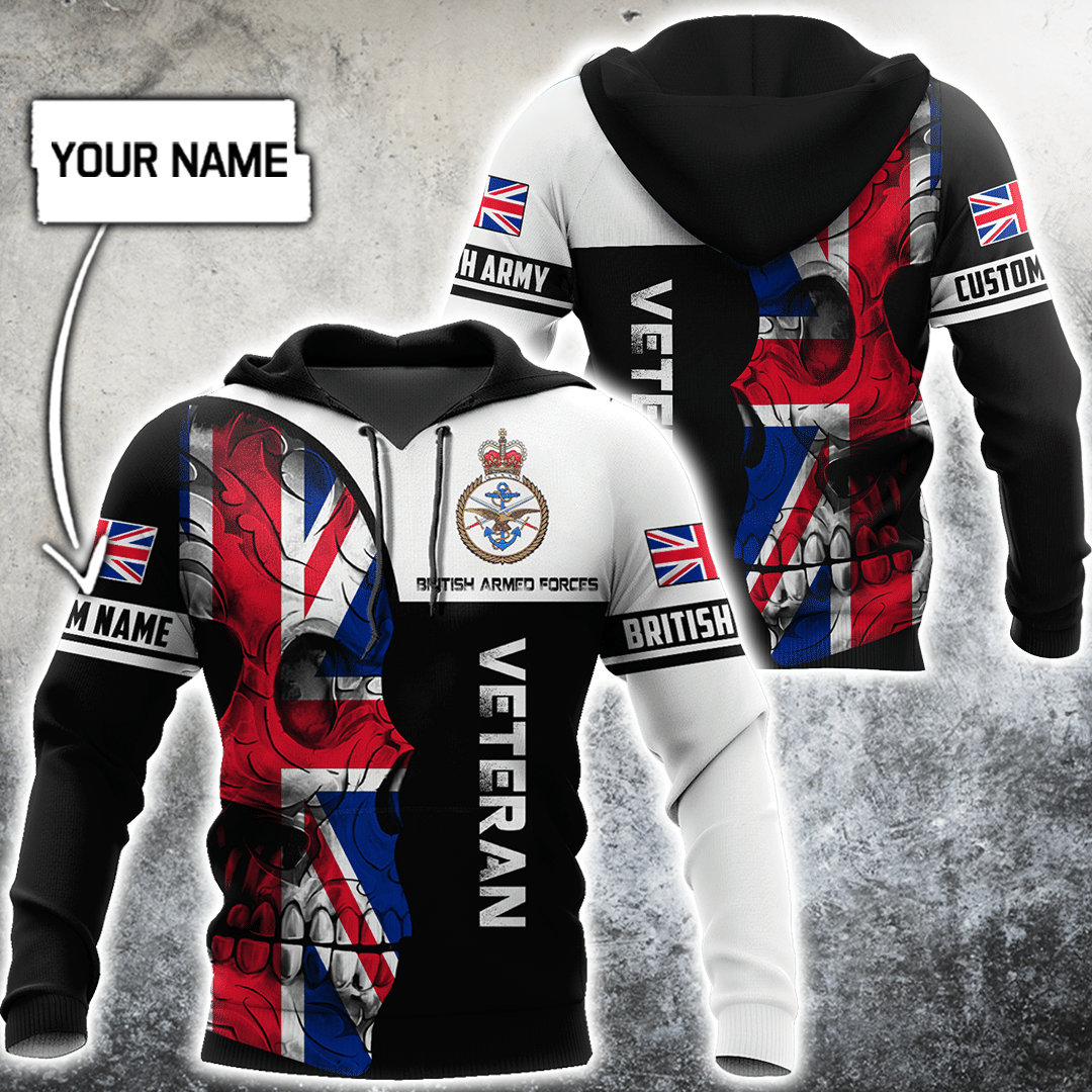 Proud To Be British Armed Forces Veteran Personalized Name – 3D All Over Printed Shirts For Men And Women