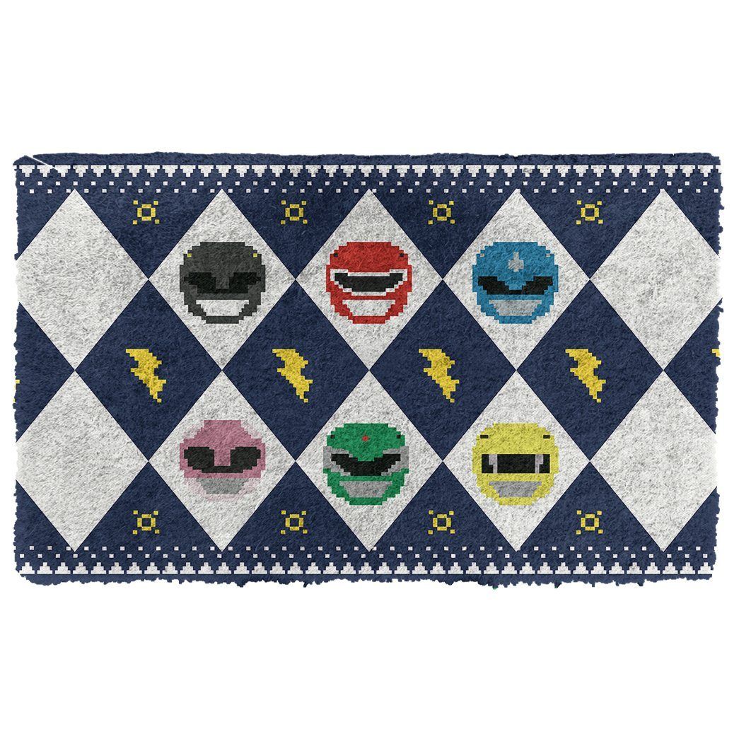 Gearhumans 3D Mighty Morphin Power Ranger Blue Ugly Doormat