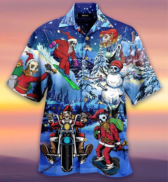 Merry Christmas With Skull Aloha Hawaii Shirts For Men Women Ha50486