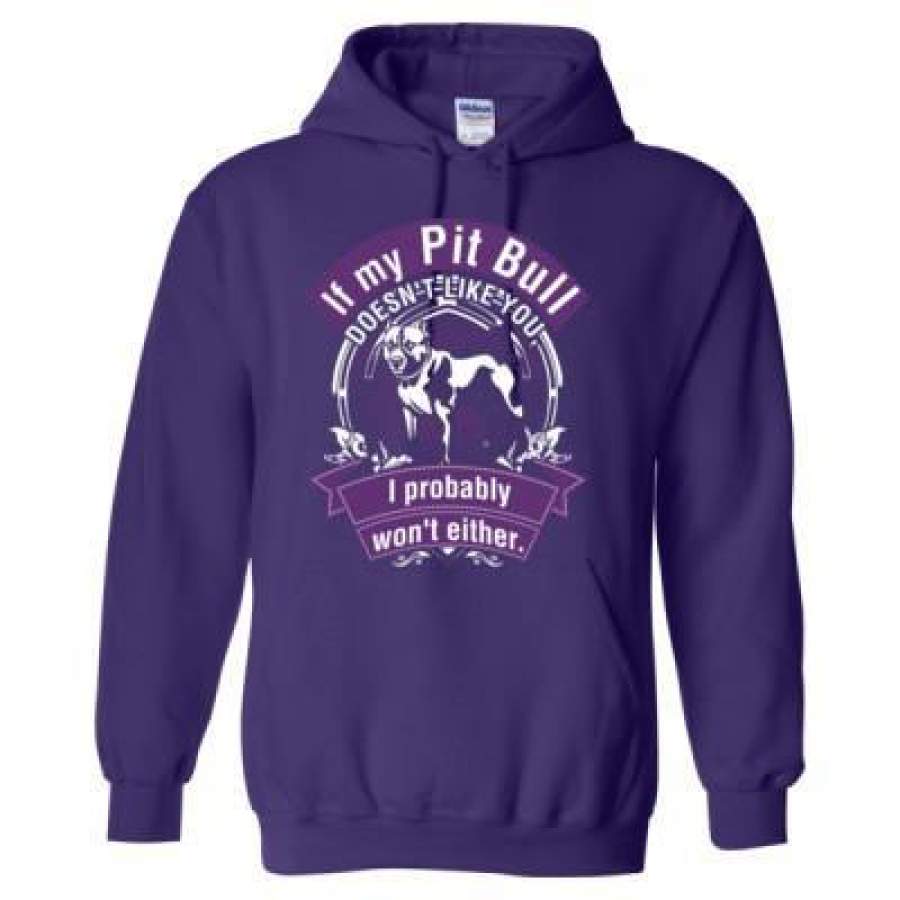 AGR If My Pit Bull Doesnot Like You I Probably Wont Either – Heavy Blend™ Hooded Sweatshirt