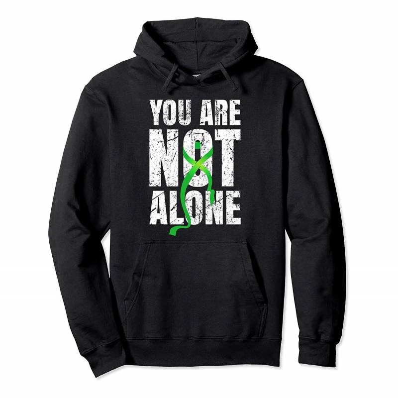 You Are Not Alone – Mental Health Awareness Green Ribbon Pullover Hoodie