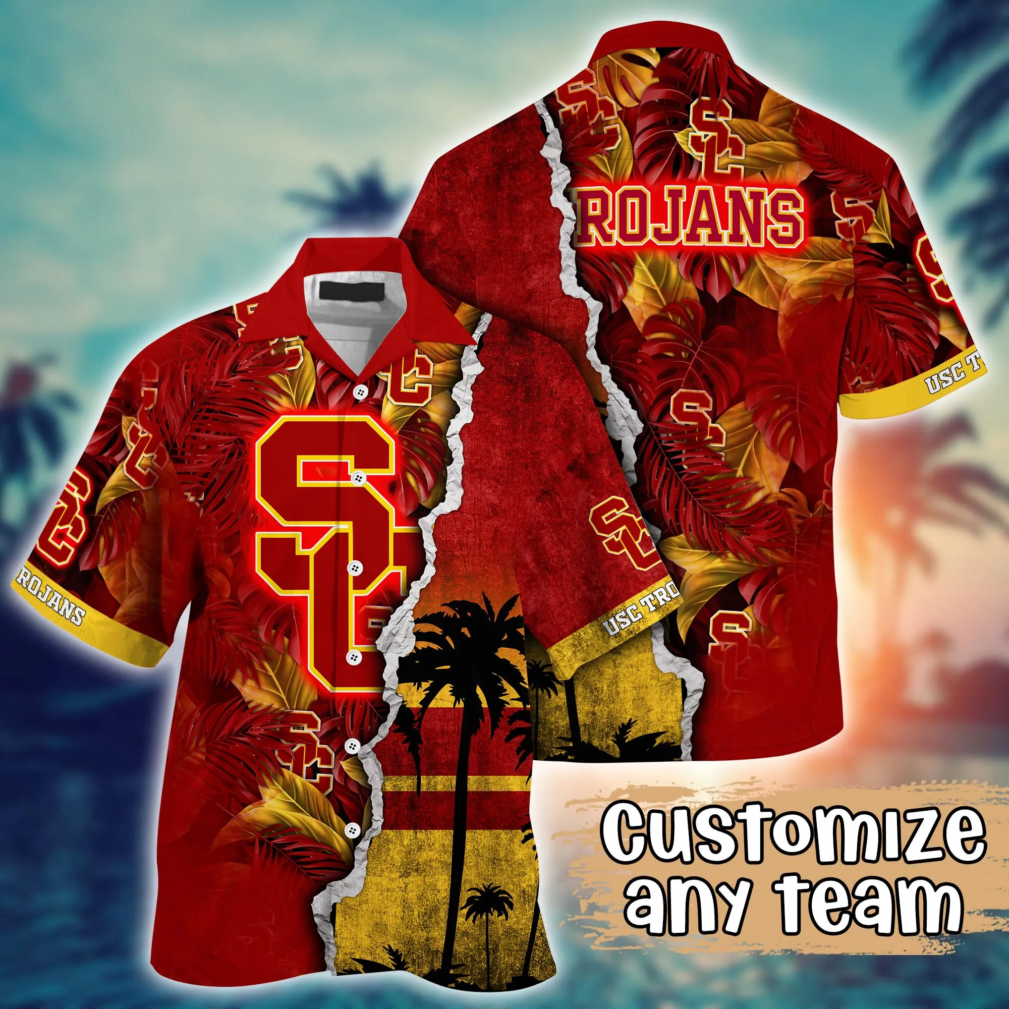 Usc Trojans NCCA Hawaiian Shirt Custom Midsummer Aloha Shirt