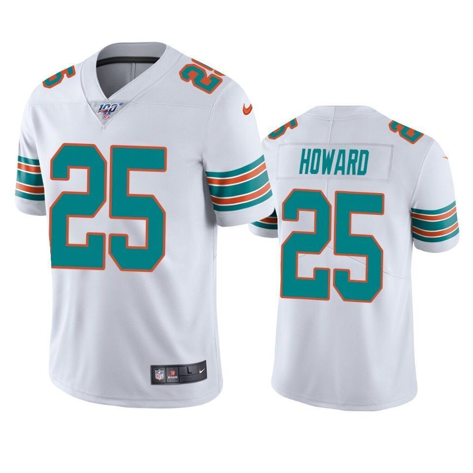 Miami Dolphins Xavien Howard White 100Th Season Vapor Limited 3D Jersey