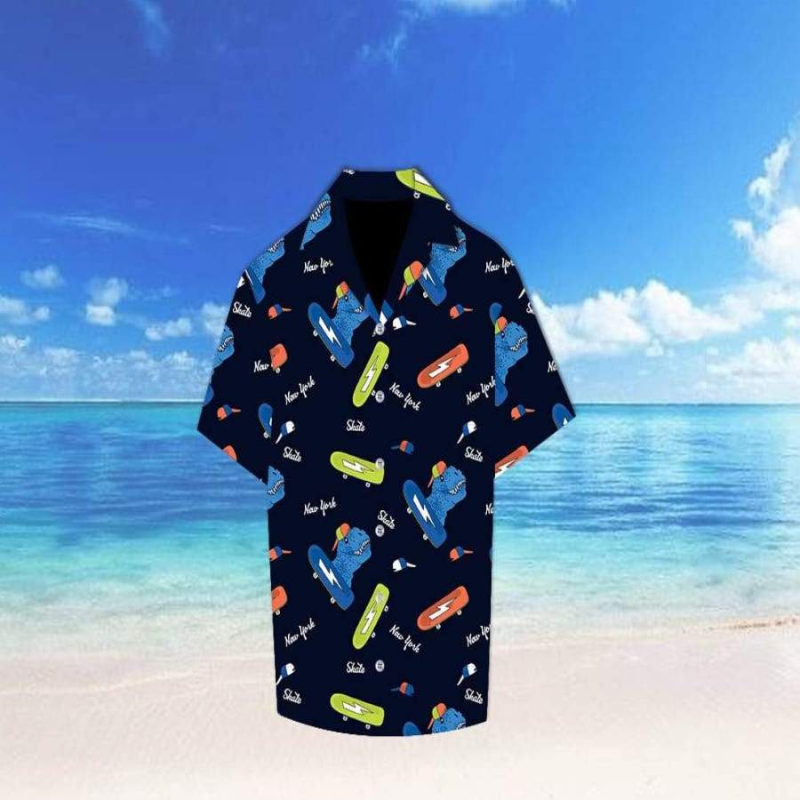 Hawaii Aloha Shirts Dinosaurs Skate Ha27742