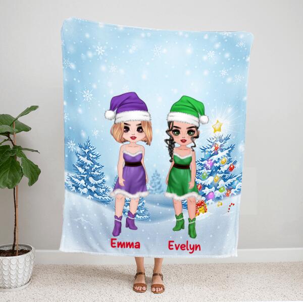 Personalized Custom Sister Blanket – Christmas Gifts For Siblings – Up To 4 Girls