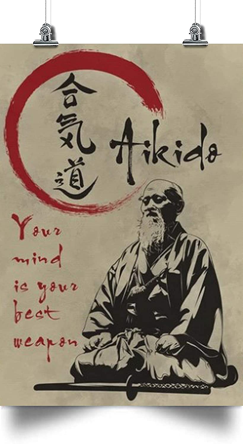 Your Mind Is Your Best Weapon – Morihei Ueshiba – Aikido Poster – Wall Poster, Poster For Friends And Relatives, Gifts, Room Decoration, Home Decor.