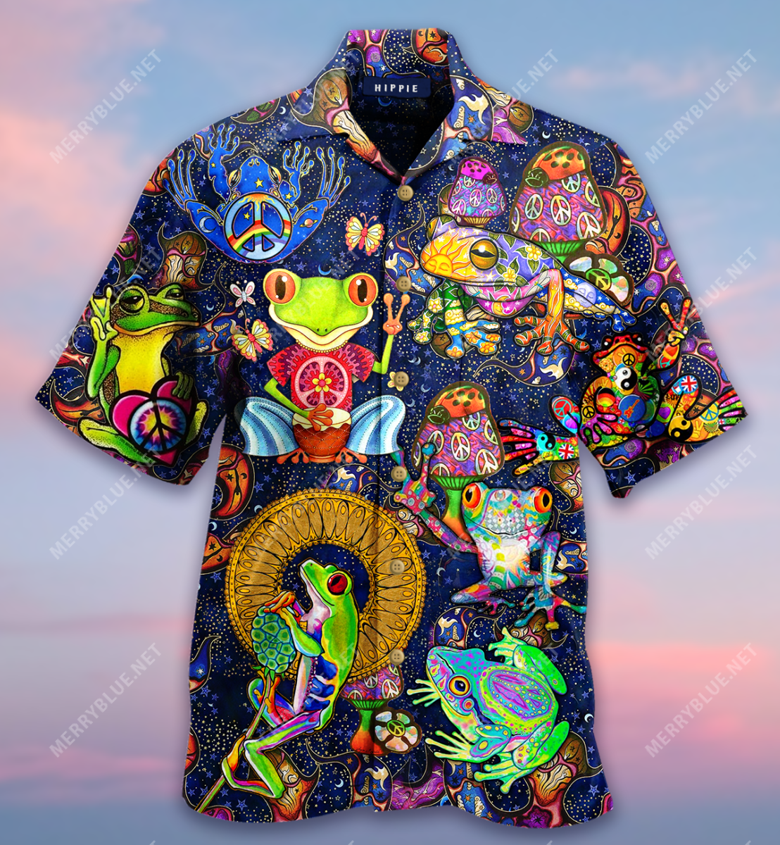 Frog Hippie In A World Where You Can Be Anything Hawaii Shirt Ha68653