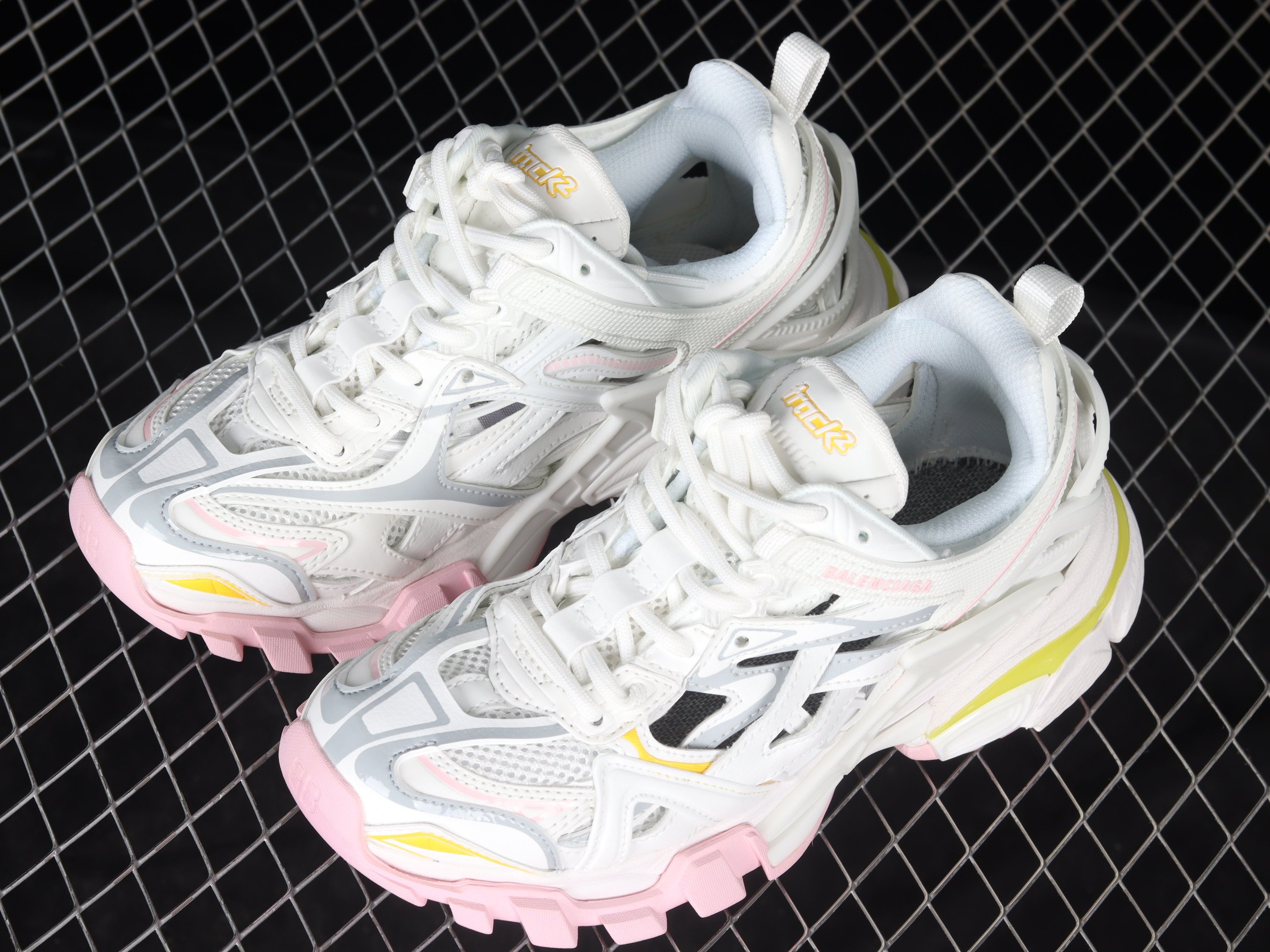 Balenciaga Track.2 In WhiteLight PinkYellow Shoes Sneakers, Women SNK233617948