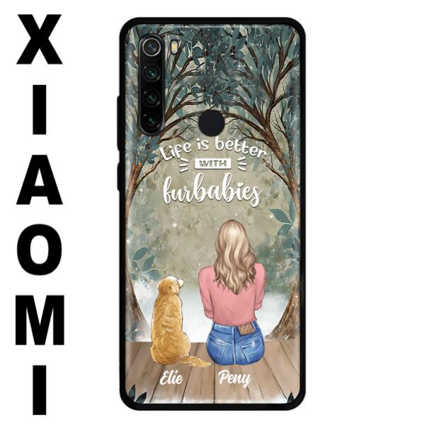 Custom Personalized Pet Mom Phone Case – Girl With Upto 5 Pets – Life Is Better With Furbabies -Phone Case For Xiaomi, Oppo And Huawei