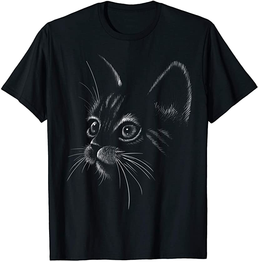 Cute Cat Gift for kitten lovers Hand Draw Art Kitty Adoption T-Shirt