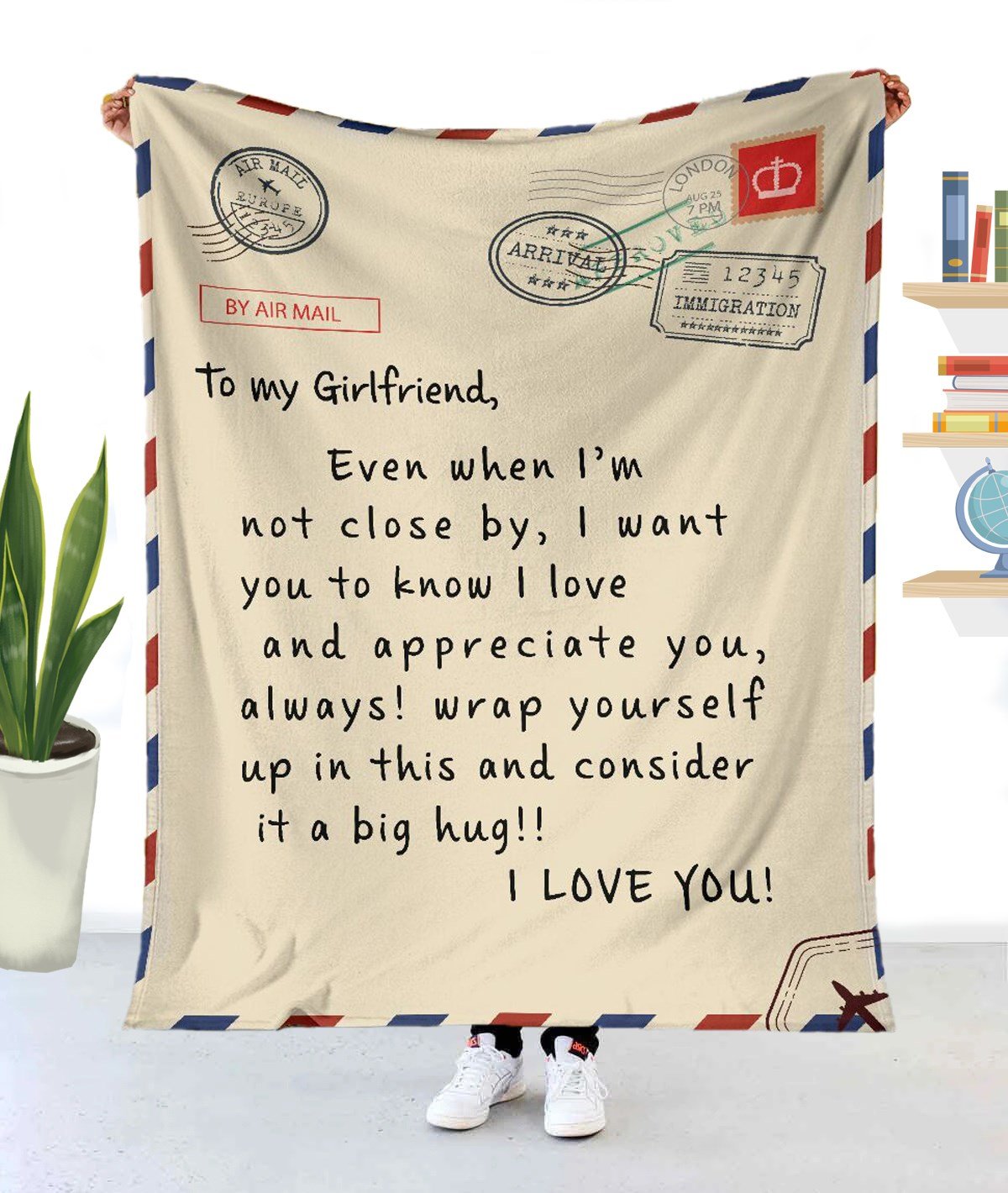 To My Girlfriend I Love You Blanket Gift For Girlfriend Birthday Gift For Couple From Boyfriend To Girlfriend Home Decor Bedding Couch Sofa Soft and Comfy Cozy