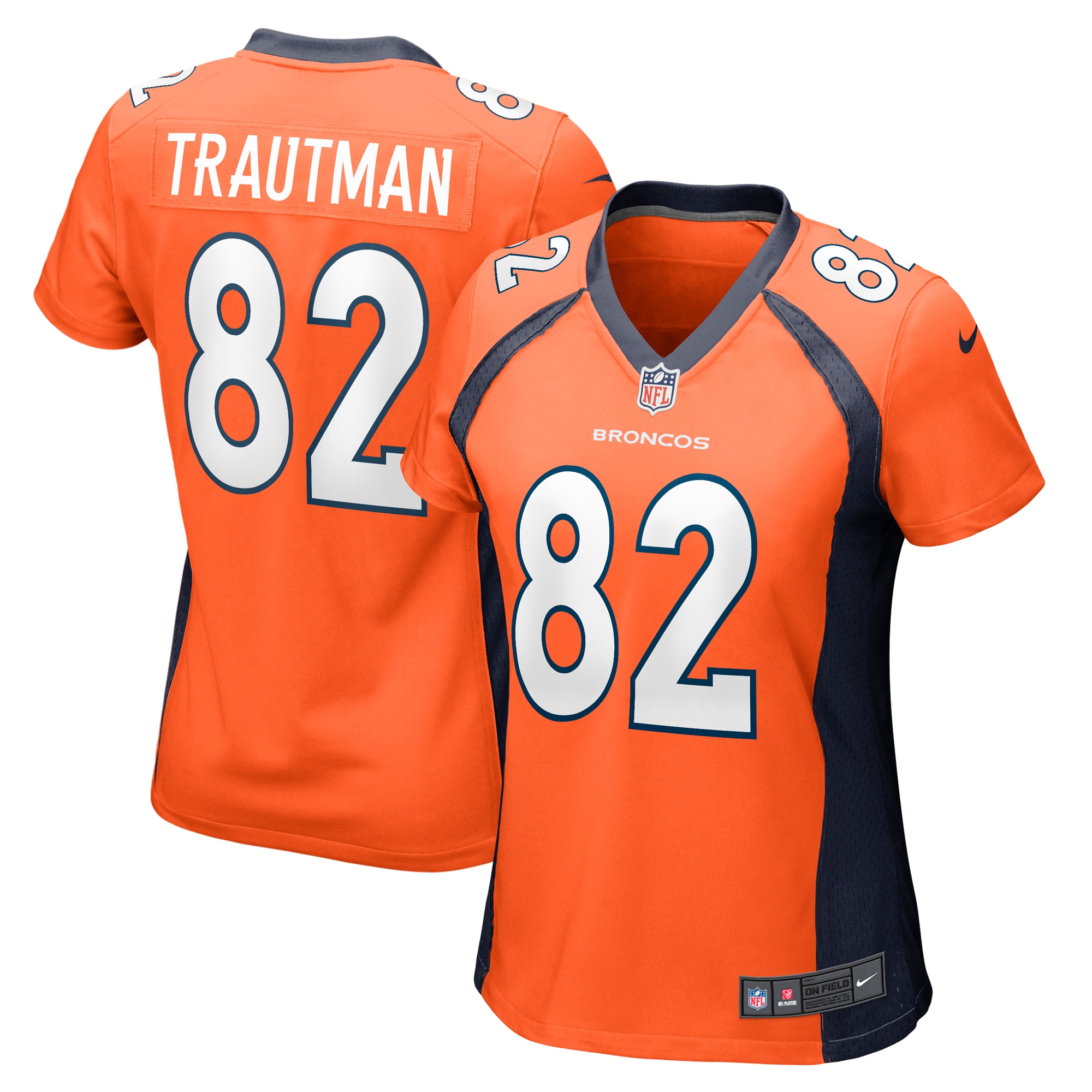 Women’s Denver Broncos Adam Trautman Orange Team Game Jersey